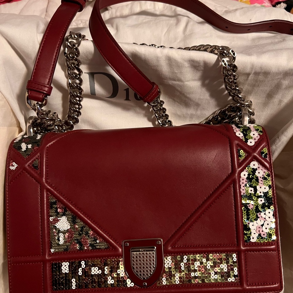 Dior burgundy Sequin Women's Bag